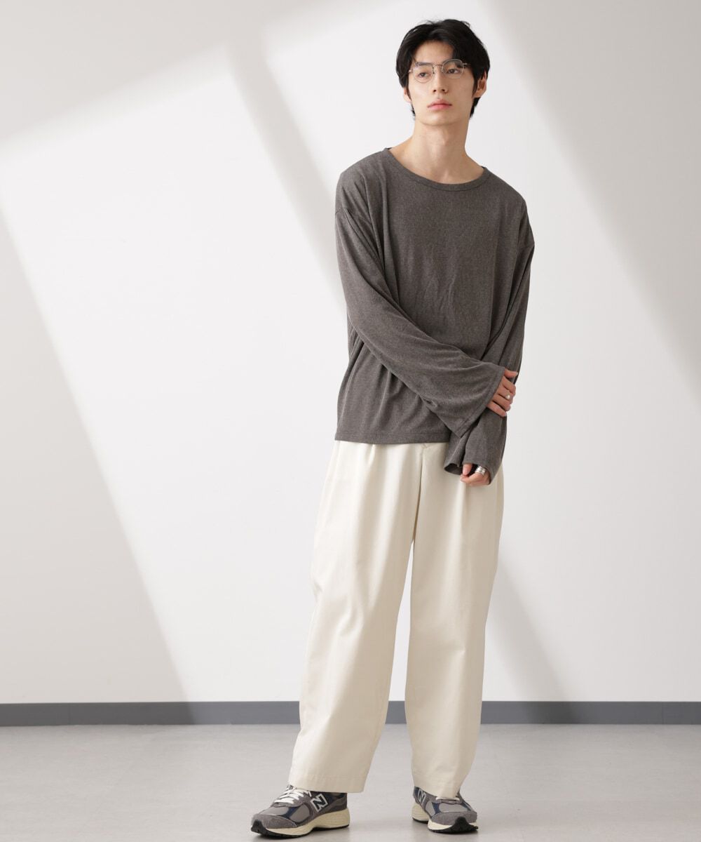 nano･universe「WEB限定/セミシアークルーネックプルオーバー 長袖」|Tシャツ・カットソー|