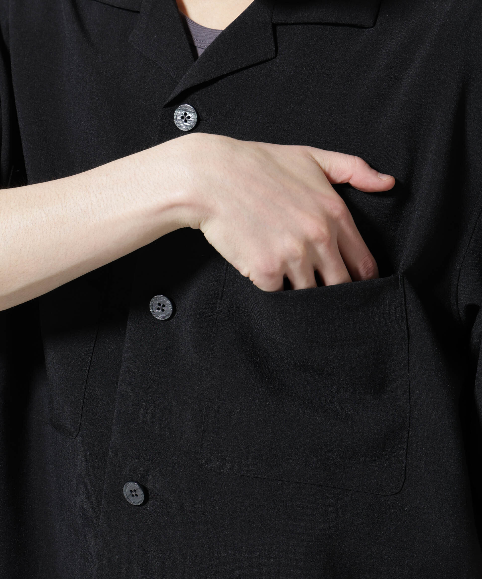 nano･universe「メランジドライオープンカラーシャツ（セットアップ可）」|シャツ・ブラウス|