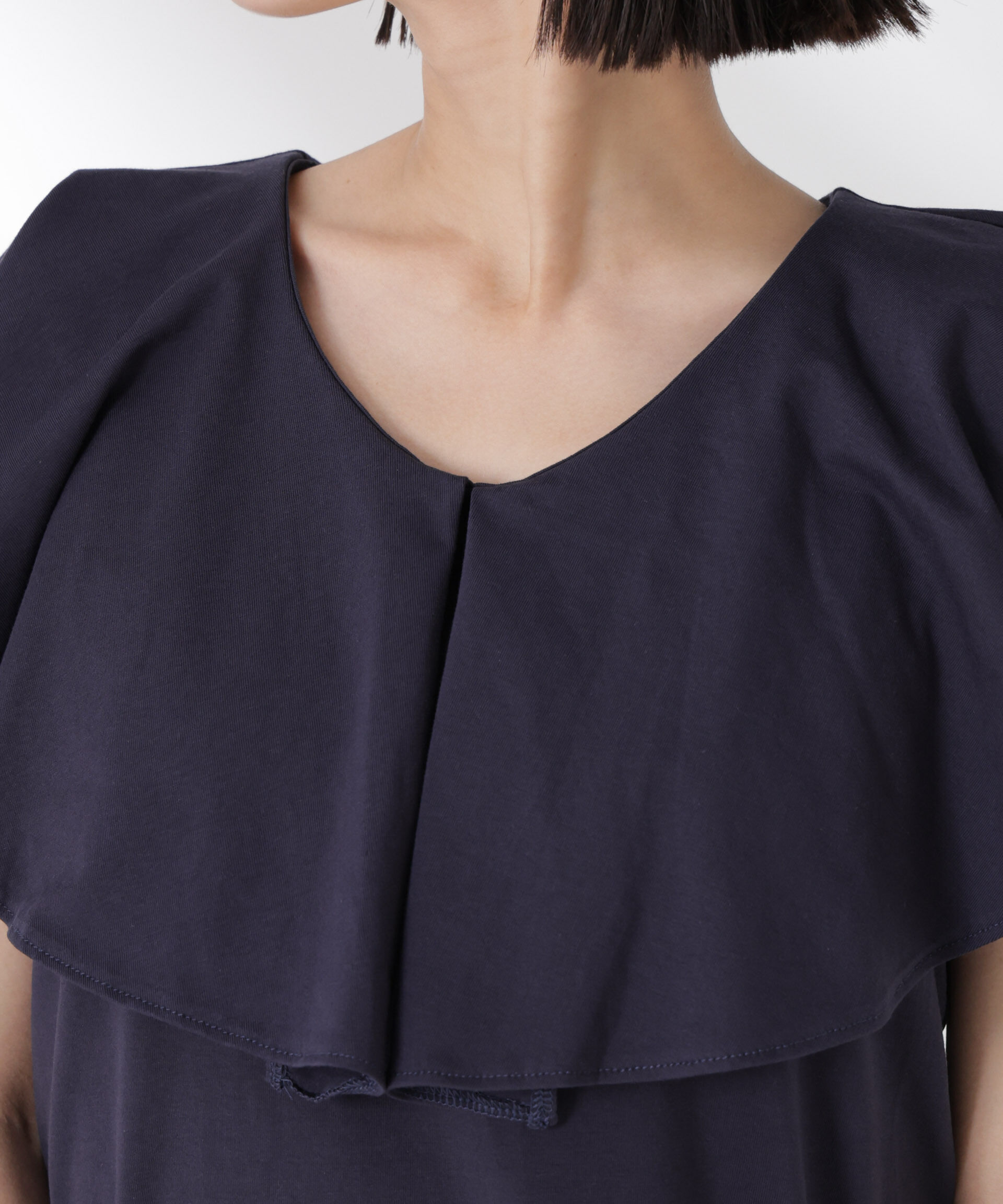 nano･universe「ラッフルカラーカットノースリーブトップス」|Tシャツ・カットソー|