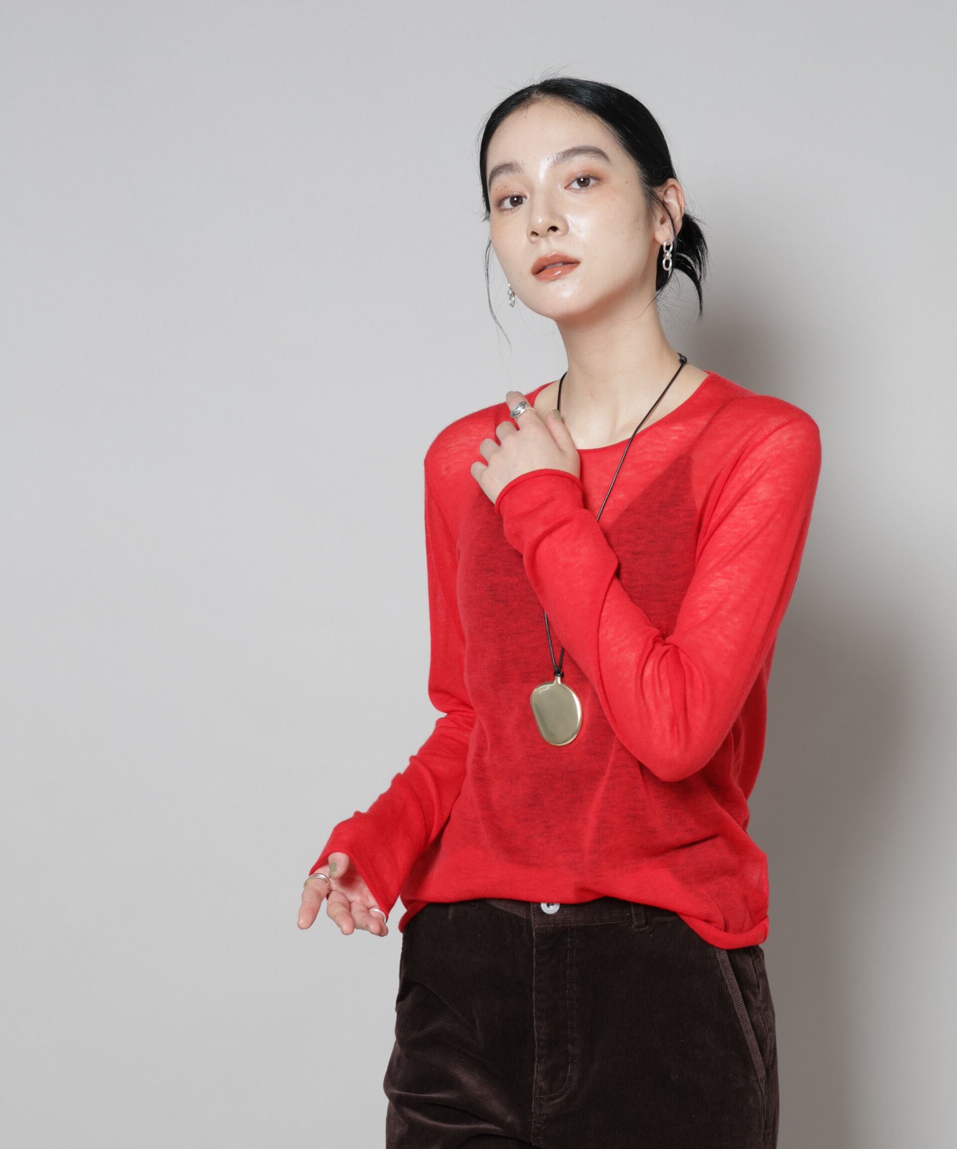 nano･universe「スイビウールクルーネックニットプルオーバー」|ニット・セーター|