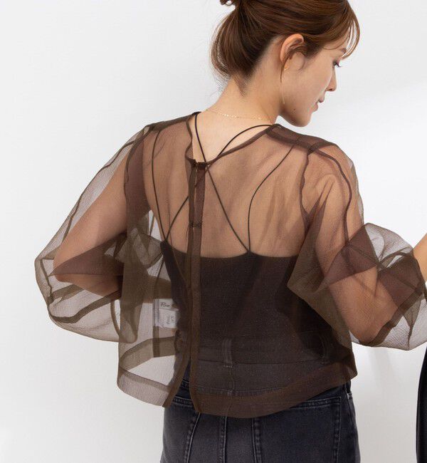 Rie Miller「ランタンスリーブシアー2WAYブラウス」|シャツ・ブラウス|