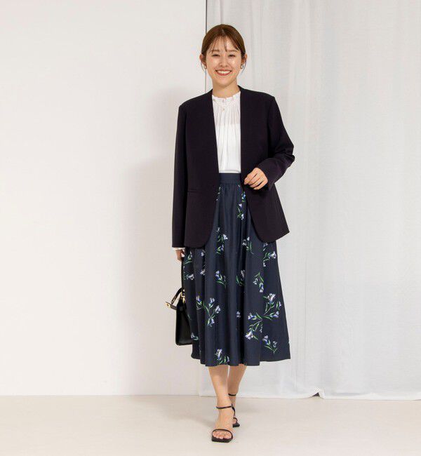 NOLLEY'S「ウォッシャブルフラワープリントスカート」|フレア|
