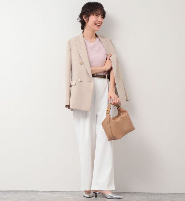 NOLLEY'S sophi「《手洗い可能》カシュクール風5分袖プルオーバーニット」|ニット・セーター|