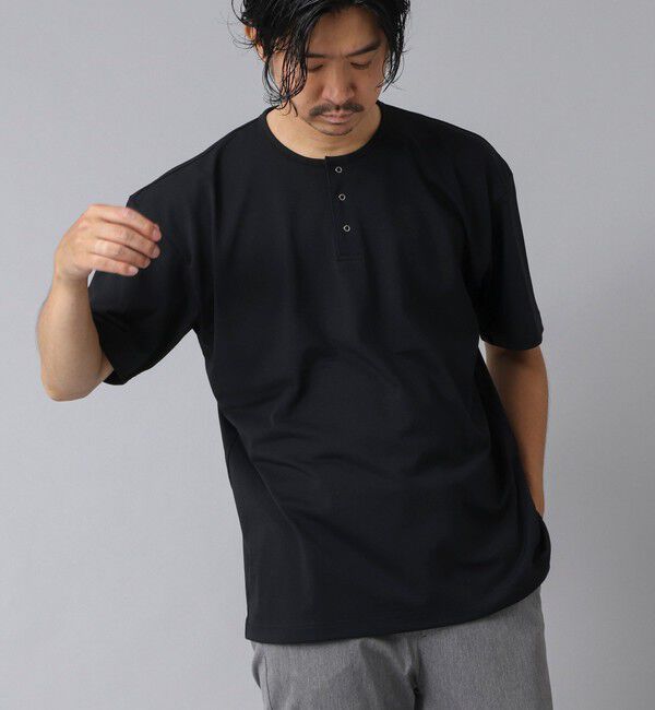 NOLLEY'S goodman「【ACTIVE SECT】《限定展開》UVカット ヘンリーネックTシャツ 25SS」|Tシャツ・カットソー|ブラック
