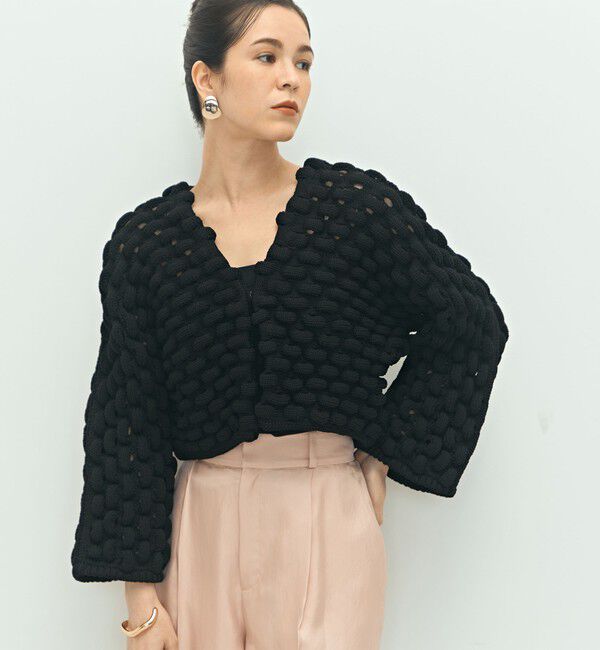 Laraaji「《手洗い可能》3D柄ボレロカーディガン」|カーディガン|