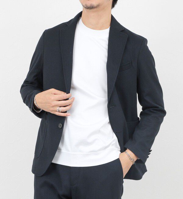 NOLLEY'S goodman「《セットアップ対応》【Active Jersey】ホームスパン ストレッチイージーJK」|テーラードジャケット|ネイビー