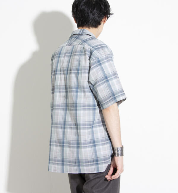 GLOSTER「【PENDLETON/ペンドルトン】オープンカラーシャツ 半袖シャツ 刺繍 ワンポイント チェック」|シャツ・ブラウス|