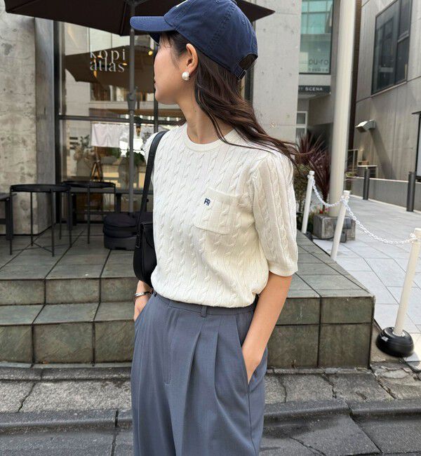 fredy emue「FR刺繍ケーブル柄ポケ付きプルオーバー」|ニット・セーター|