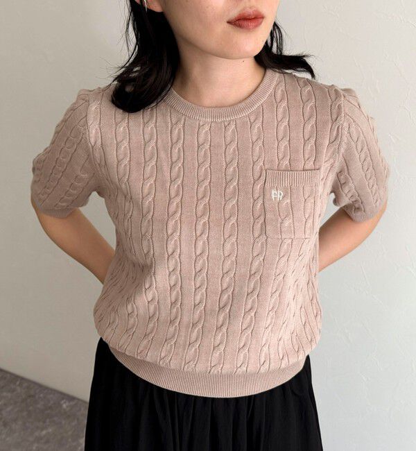 fredy emue「FR刺繍ケーブル柄ポケ付きプルオーバー」|ニット・セーター|