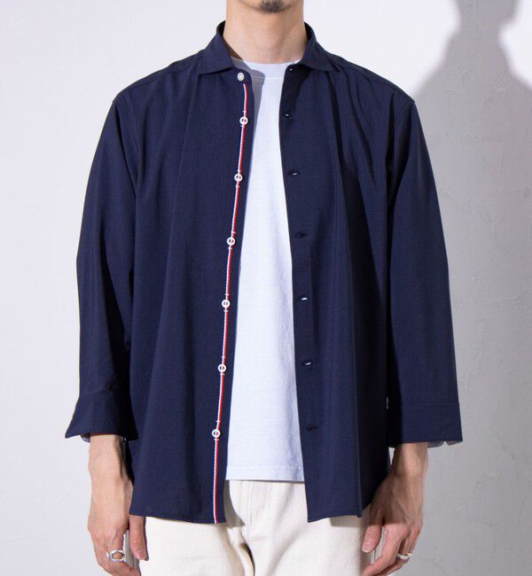 GLOSTER「【GLOSTER/グロスター】COOLMAX ポリトロ パラシュートボタン 七分袖レギュラーシャツ」|シャツ・ブラウス|