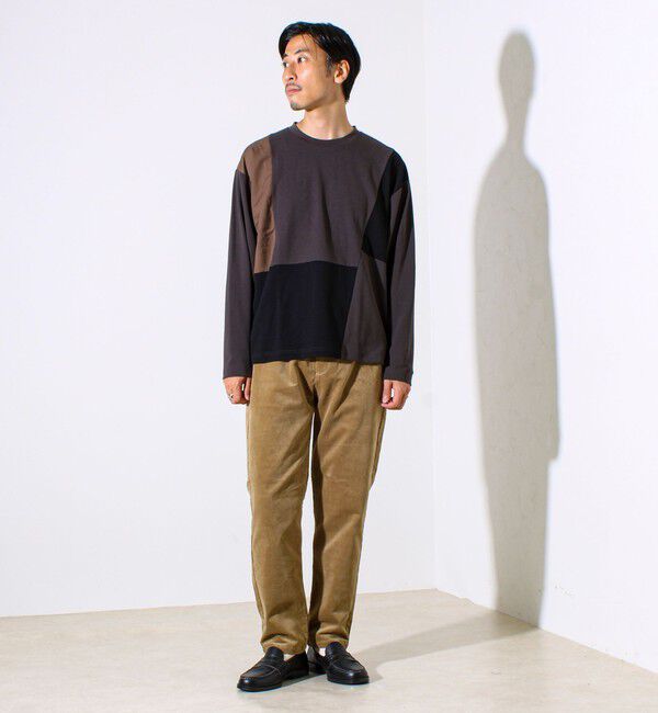 GLOSTER「【あったか快適なのに上品見え】コール裏フリースストレッチイージーパンツ」|チノ|