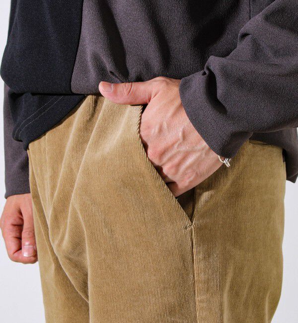 GLOSTER「【あったか快適なのに上品見え】コール裏フリースストレッチイージーパンツ」|チノ|