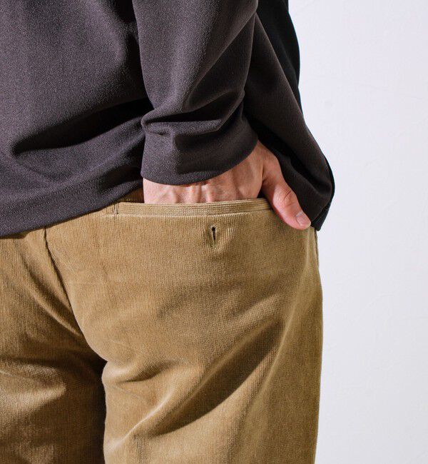 GLOSTER「【あったか快適なのに上品見え】コール裏フリースストレッチイージーパンツ」|チノ|