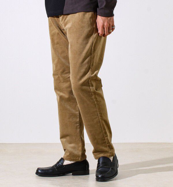 GLOSTER「【あったか快適なのに上品見え】コール裏フリースストレッチイージーパンツ」|チノ|