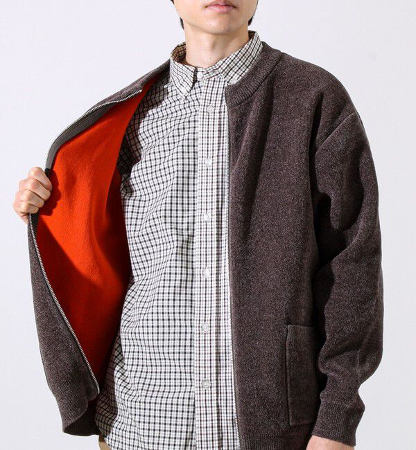 GLOSTER「【チクチクしないニットシリーズ】モールダブルフェイス クルージップカーデ」|カーディガン|