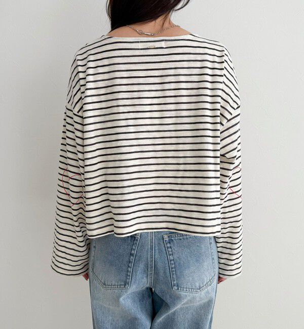 fredy emue「【人気商品の新型】ボーダーハートステッチルーズロンTシャツ」|Tシャツ・カットソー|