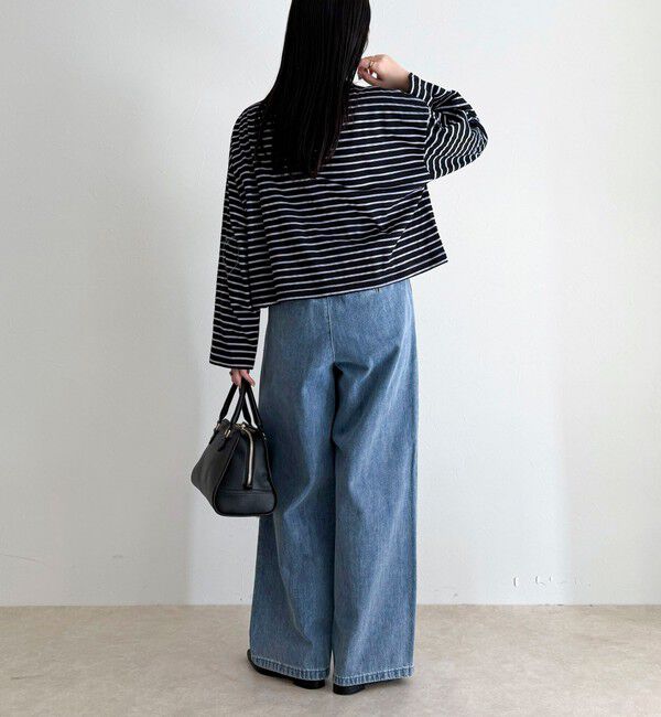 fredy emue「【人気商品の新型】ボーダーハートステッチルーズロンTシャツ」|Tシャツ・カットソー|