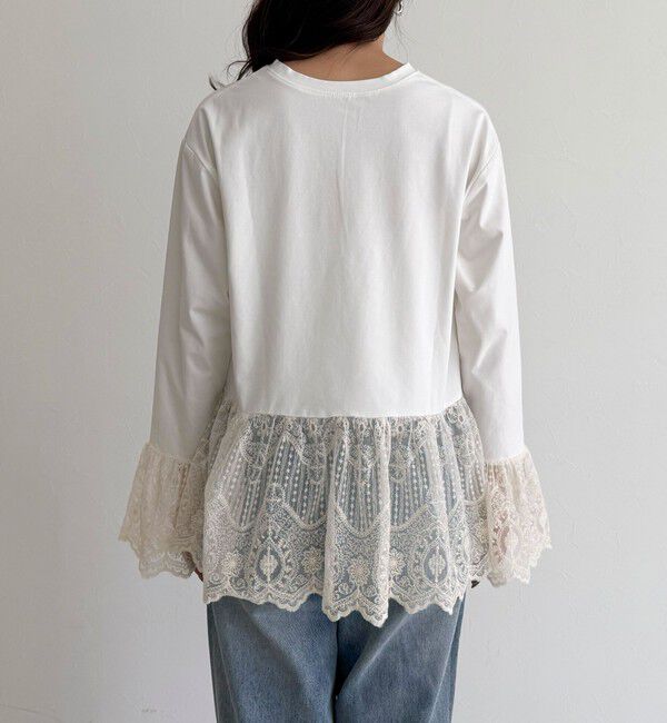 fredy emue「【4回目の追加販売！】レースドッキングロンTシャツ」|Tシャツ・カットソー|