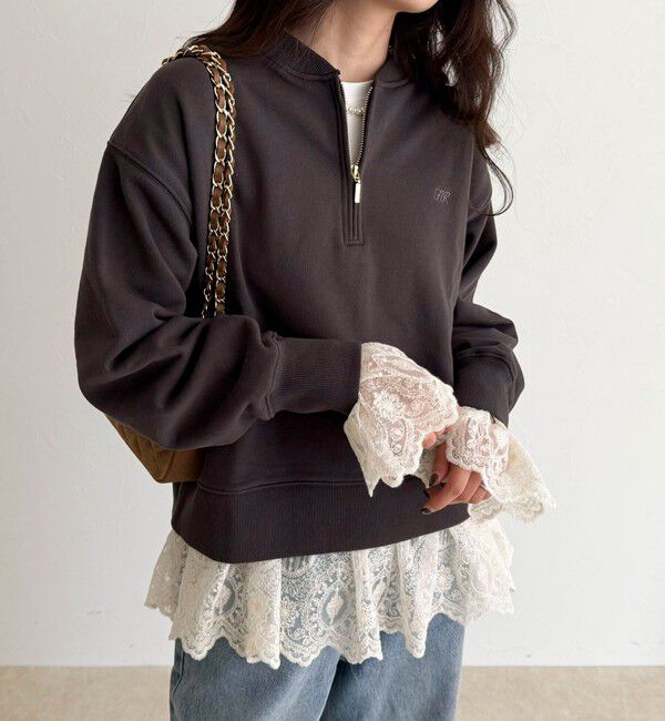 fredy emue「【4回目の追加販売！】レースドッキングロンTシャツ」|Tシャツ・カットソー|