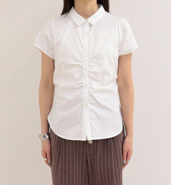 fredy emue「フロントギャザーちび袖ブラウス」|シャツ・ブラウス|