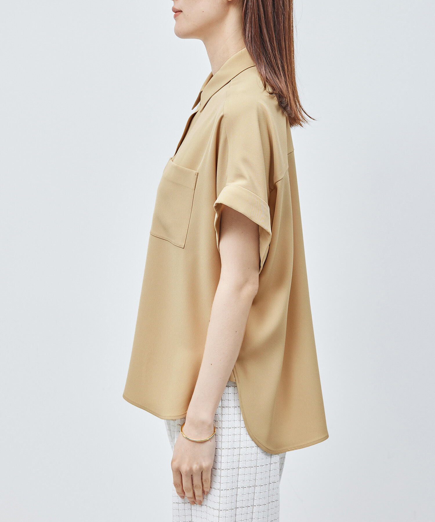 ROPE「【新色追加】トリアセバックサテンフラップシャツ/セットアップ対応【メディア掲載】」|シャツ・ブラウス|