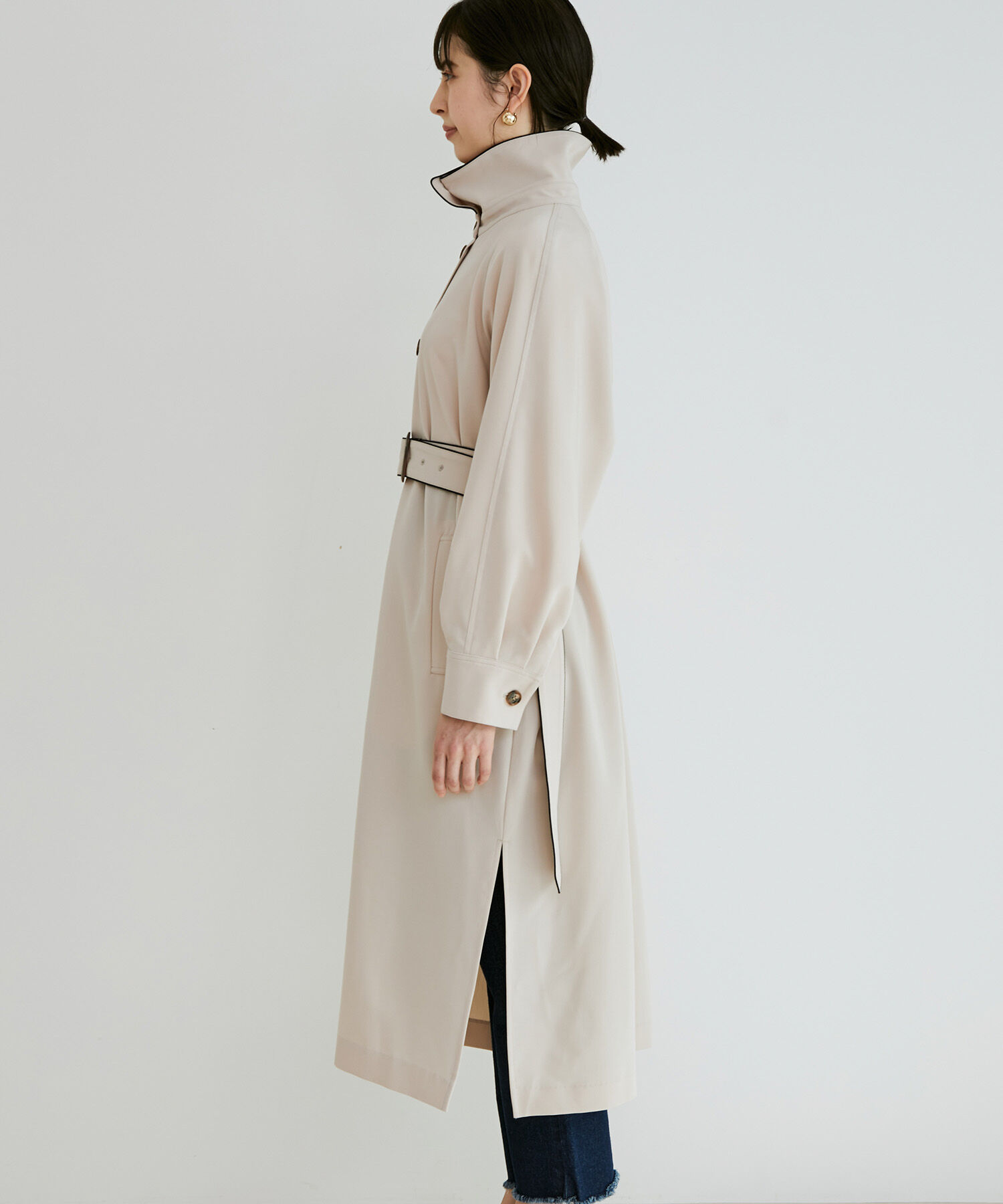 VIS「スタンドカラーコート」|トレンチコート|