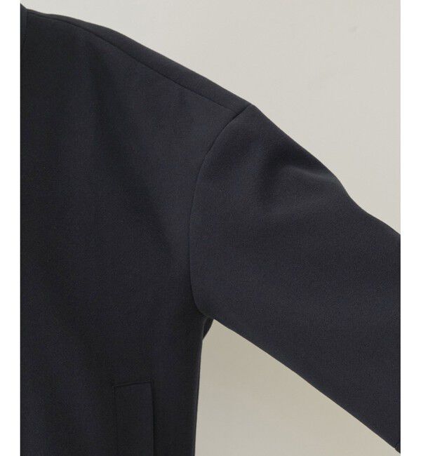 VIS「【静電気防止】ステン&スタンドカラージャージメルトンミドル丈コート」|ステンカラーコート|