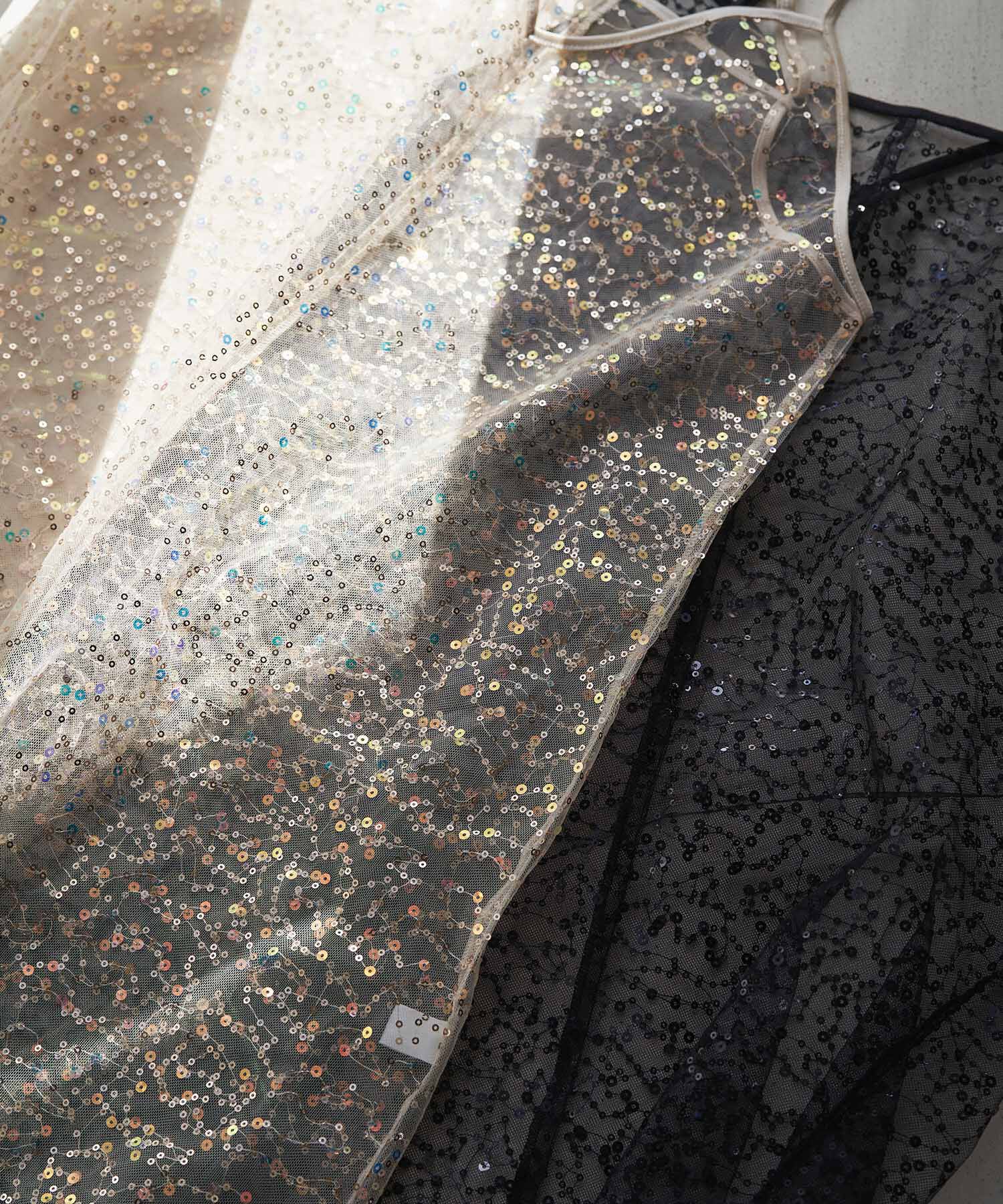 VIS「【前後2WAY】スパンコールキャミワンピース」|ワンピース|