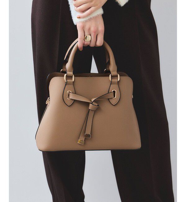 VIS「フロントタイ ブガッティ型ボストンバッグ/2WAY」|ボストンバッグ|ベージュ系(28)