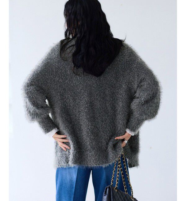 VIS「ポップコーンヤーンラメフェザーニットカーディガン/WEB限定FSサイズ」|カーディガン|