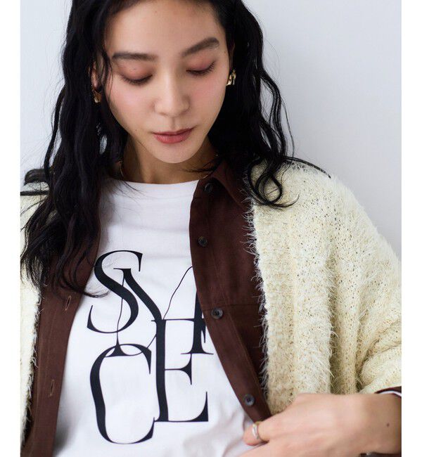 VIS「ポップコーンヤーンラメフェザーニットカーディガン/WEB限定FSサイズ」|カーディガン|