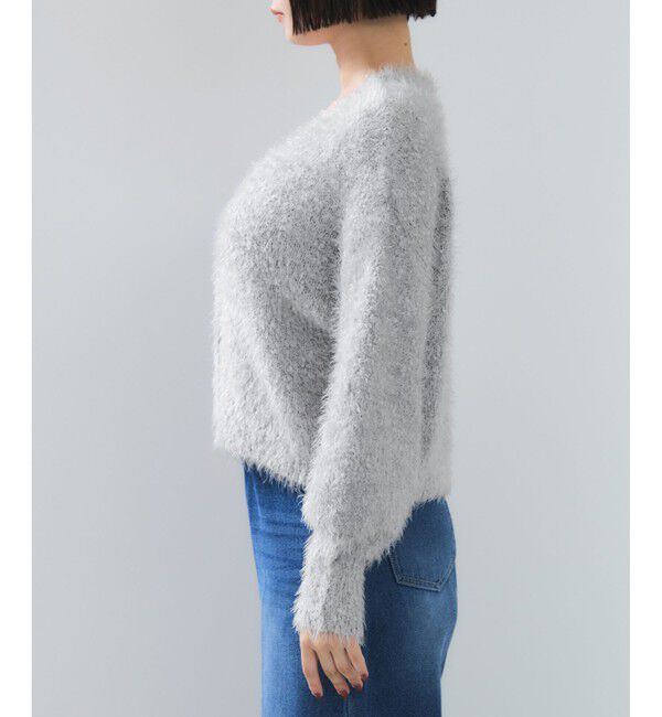 VIS「ポップコーンヤーンラメフェザーニットカーディガン/WEB限定FSサイズ」|カーディガン|