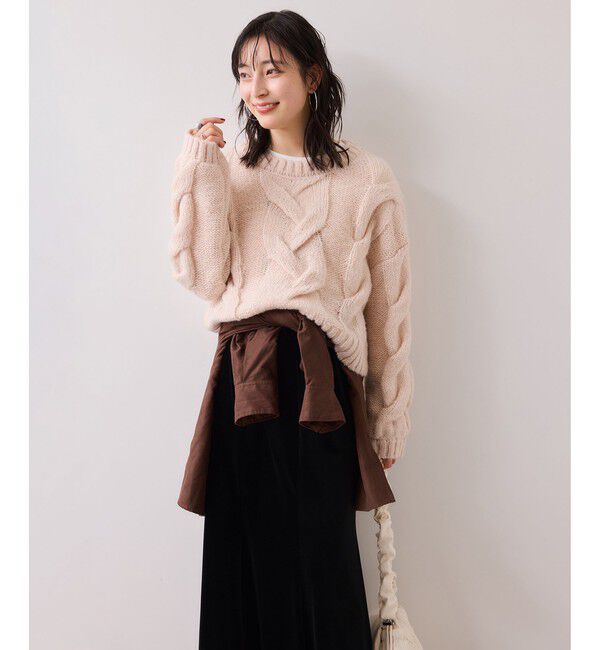 VIS「ケーブルコンパクトニット」|ニット・セーター|