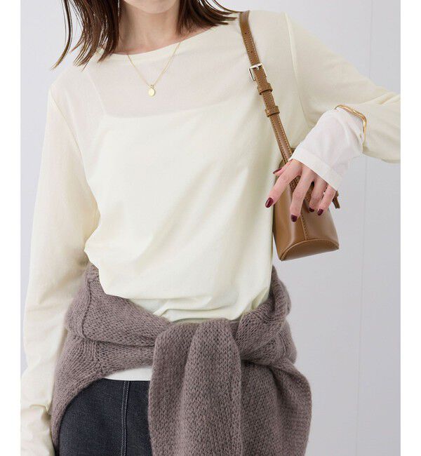 Rope&rsquo;Picnic「シアーカットクルーネックプルオーバー」|Tシャツ・カットソー|生成メイン