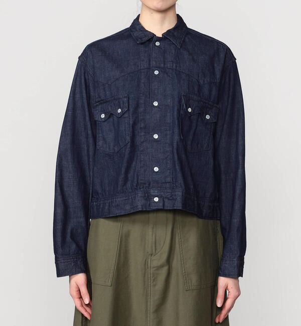  「orSlow | デニム ウエスタンシャツジャケット WOMEN」|テーラードジャケット|
