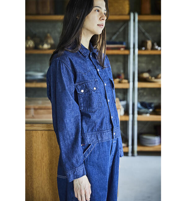  「orSlow | デニム ウエスタンシャツジャケット WOMEN」|テーラードジャケット|