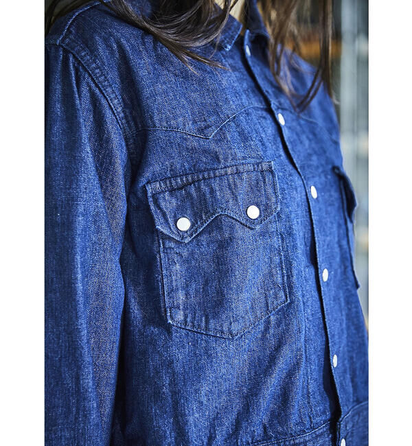  「orSlow | デニム ウエスタンシャツジャケット WOMEN」|テーラードジャケット|