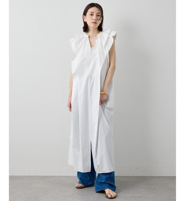 Drawing Numbers「【Drawing Numbers】タイプライターダブルフリルワンピース」|ワンピース|ホワイト