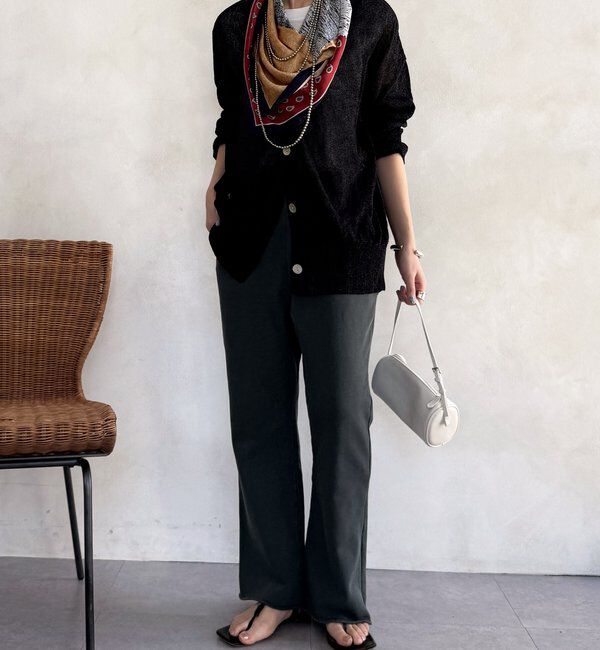  「ピグメント加工裏毛フレアパンツ」|チノ|