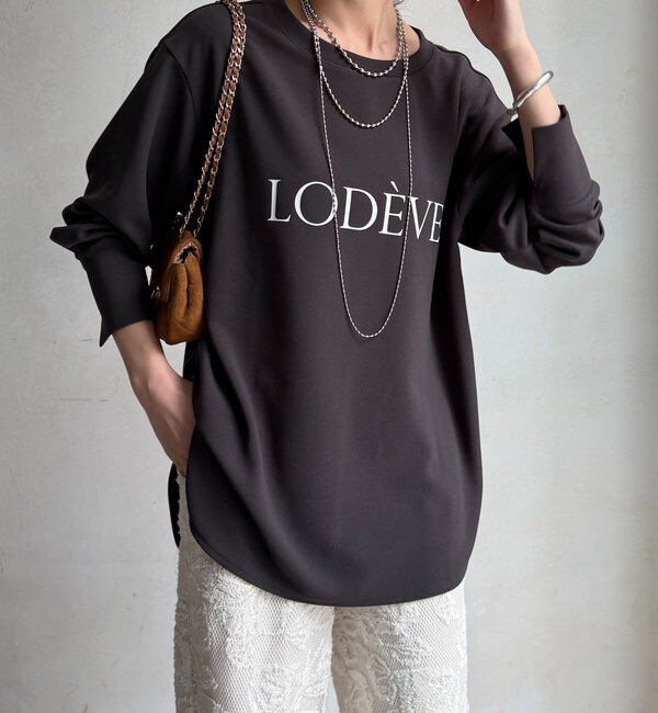  「カットジョーゼットLODEVEロゴTEEブラウス」|シャツ・ブラウス|チャコールグレー