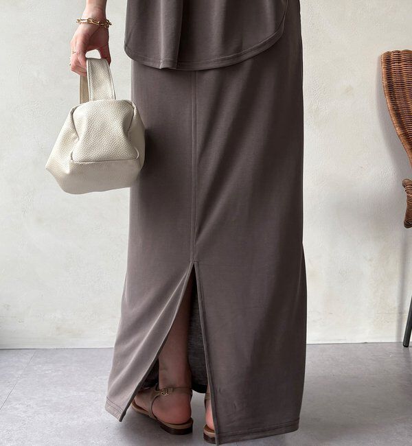  「【セットアップ可能】ソフトIラインスカート」|スカート|