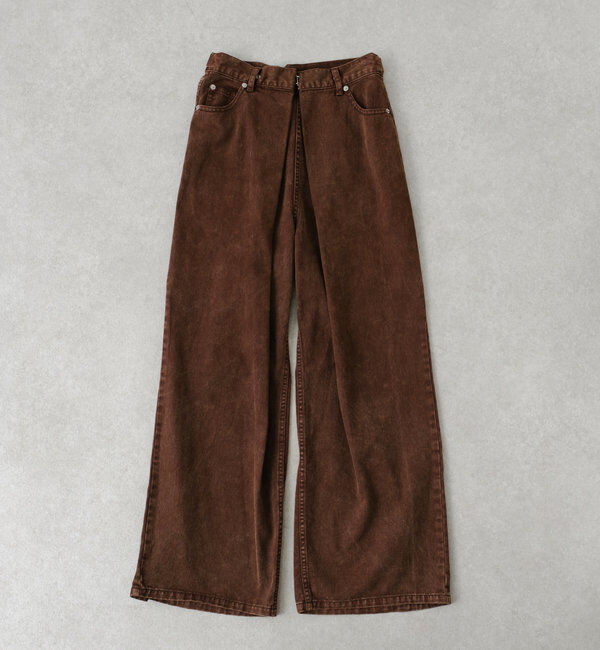  「【3サイズ】デニムタックワイドパンツ」|デニム|
