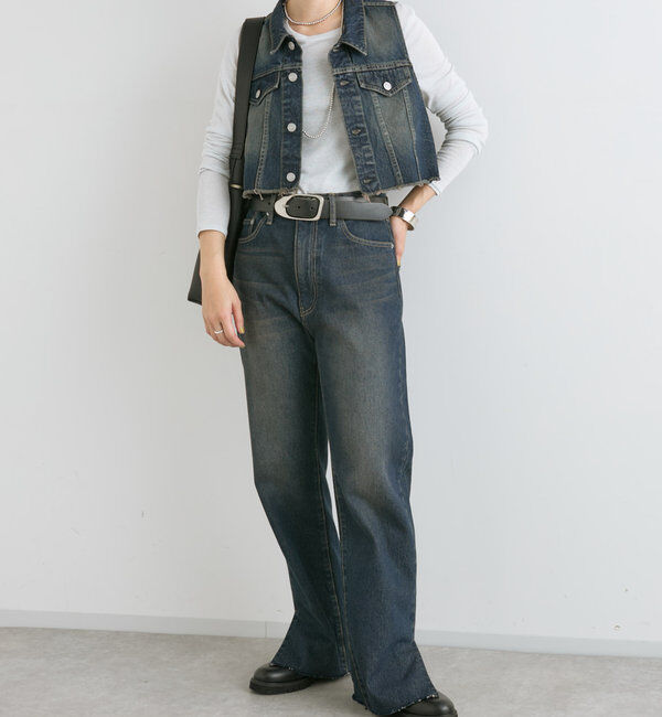  「【全骨格美脚見え！】slit DENIM」|デニム|