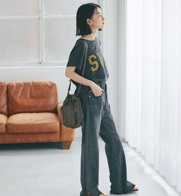  「【全骨格美脚見え！】slit DENIM」|デニム|