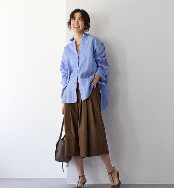  「予約【名品/サイズ展開あり】リネンワイドシャツ」|シャツ・ブラウス|