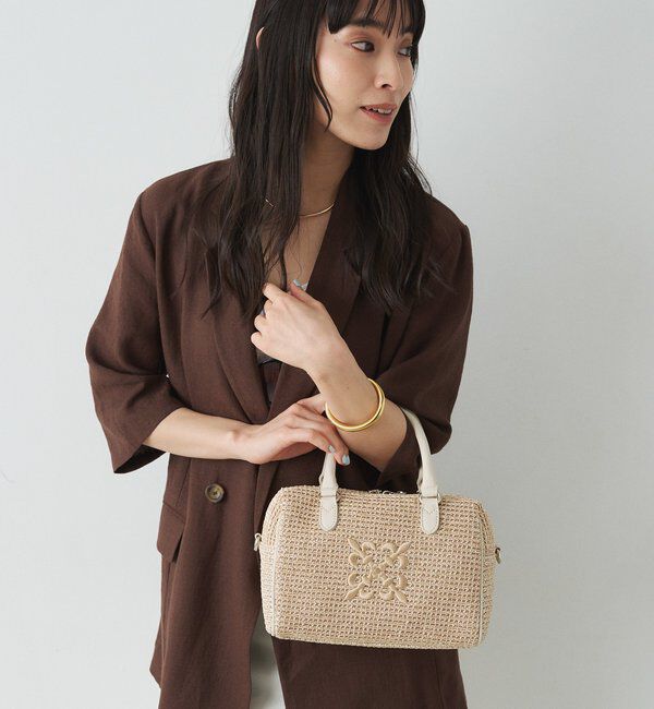  「ナイロンラフィアミニボストンバッグ」|ボストンバッグ|