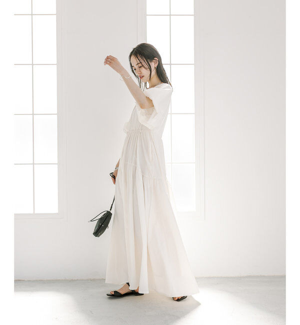  「【3サイズ展開】ドロストギャザーワンピース」|ワンピース|