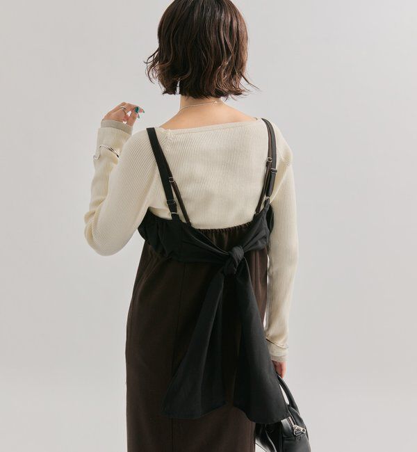  「ギャザービスチェSETワンピース」|ワンピース|