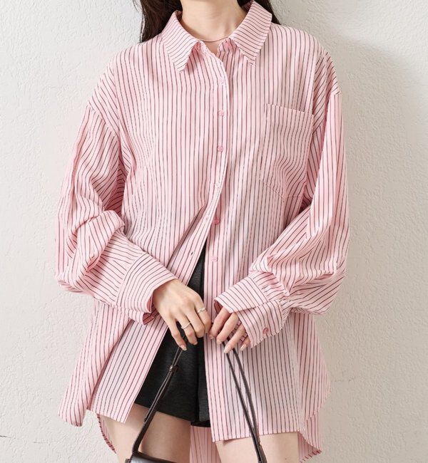  「ボタンレイヤードBIGシャツ」|シャツ・ブラウス|