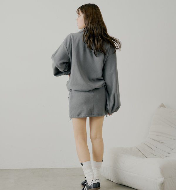  「【セットアップ対応】フリース台形ミニスカート」|スカート|